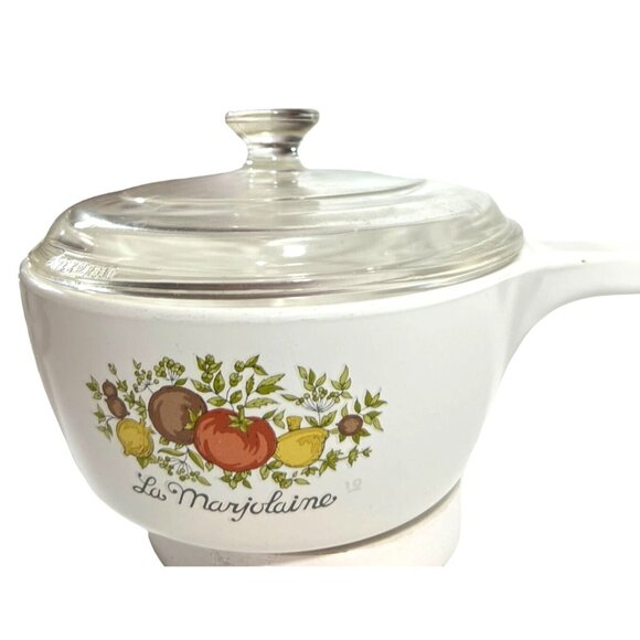 Vtg Corning Ware 1 & 1.5 pints La Marjolaine & La Sauge sauce pans Lids homecore - Picture 2 of 7